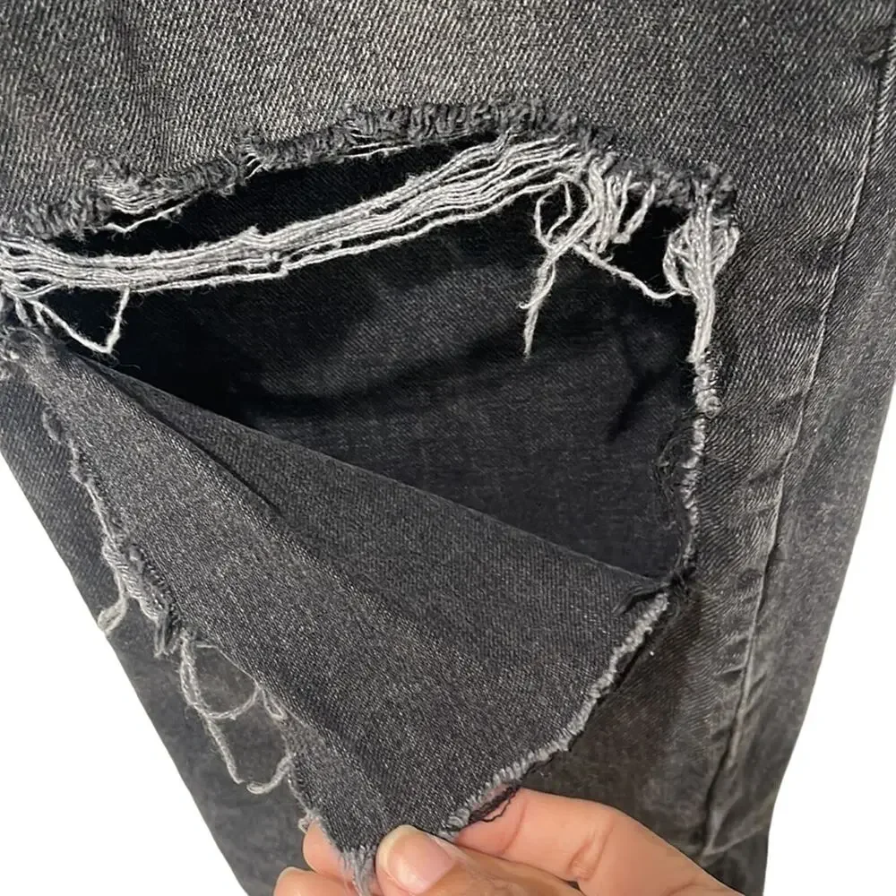 Free People We The Free Lita Distressed Jeans Black Size 29  Bohemian - Picture 3 of 9